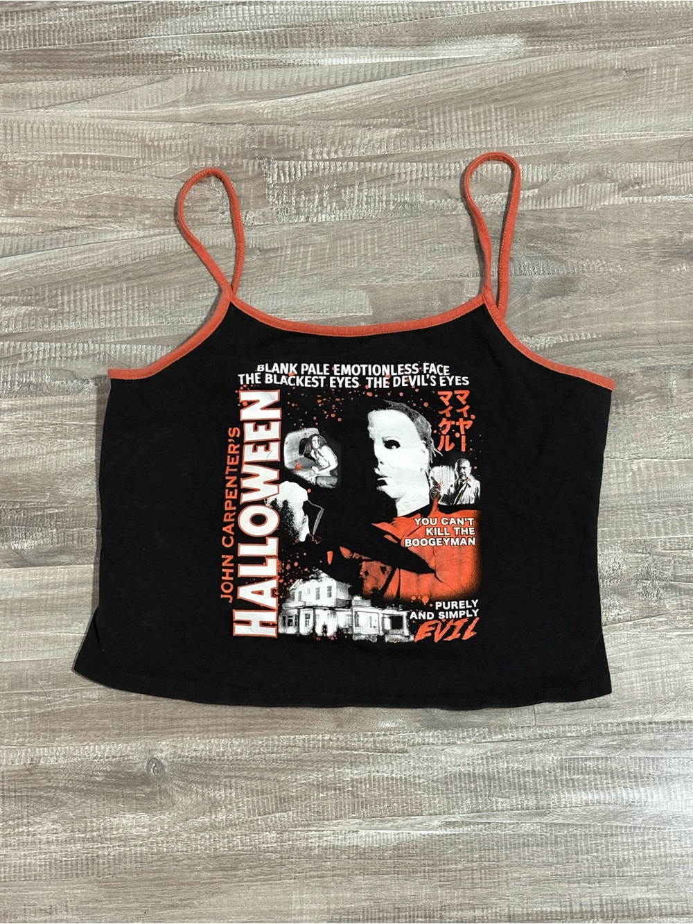 John Carpenter Halloween Michael Myers Graphic Cute Tank Top Black Orange